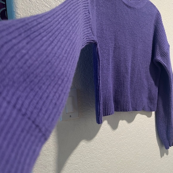 Women’s Short Sweater, Streetwear Society, Purple, Round Neck, Size XL - Picture 4 of 15